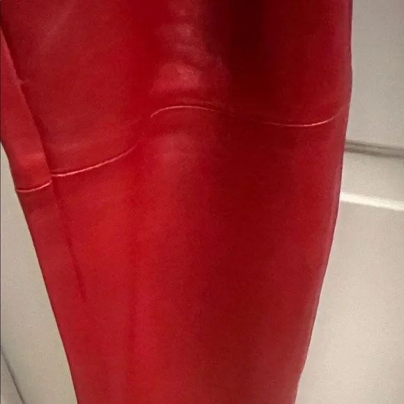 Ron Tomson Fiery Red Leather Trousers - Picture 5 of 11